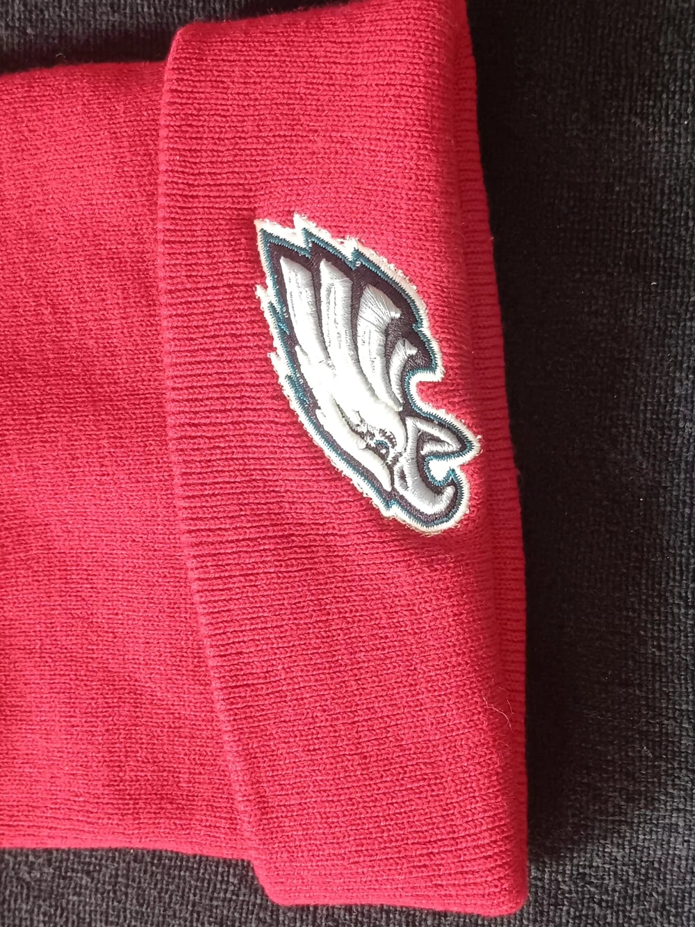 Men's Red Knit Sweater with Embroidered Eagle Logo